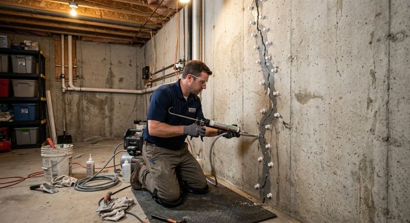 Basement Crack Repair in Bixby, OK