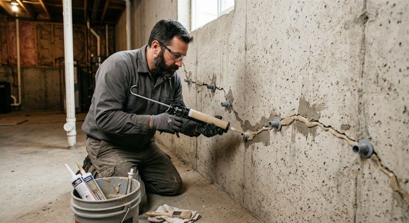 Basement Crack Repair in Bixby, OK