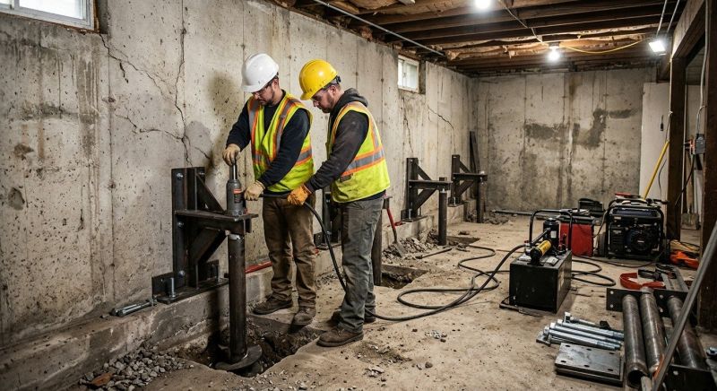 Basement Stabilization in Bixby, OK
