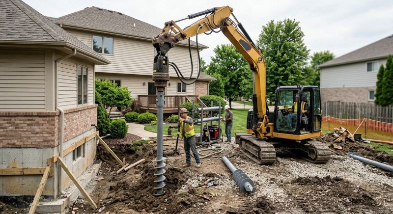 Helical Pile Installation in Bixby, OK