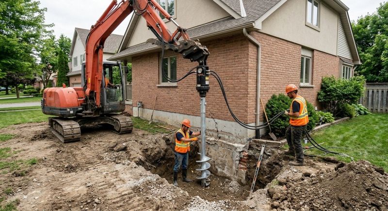 Helical Pile Installation in Bixby, OK