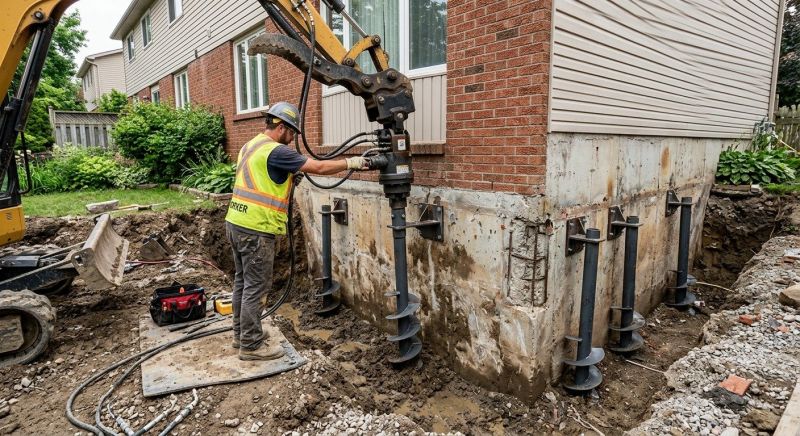 Helical Pile Installation in Bixby, OK